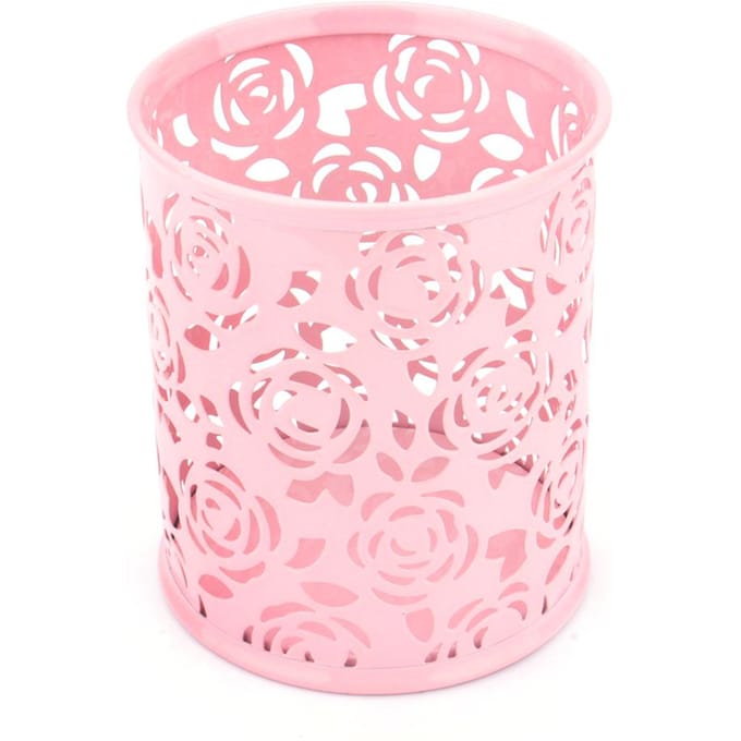 Bureau Organizer Hol Rozenbloem Patroon Pen Potlood Houder Container pink
