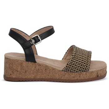 Sandalen met sleehak Tom Tailor BLACK