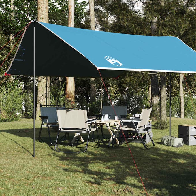 vidaXL - Kampeerluifel - waterdicht - 430x380x210 - cm - blauw