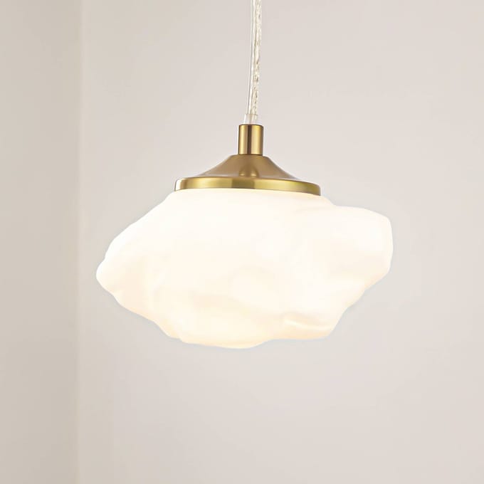 Lindby - hanglamp - 1licht - Glas, ijzer - H: 8.5 cm - G9 - wit
