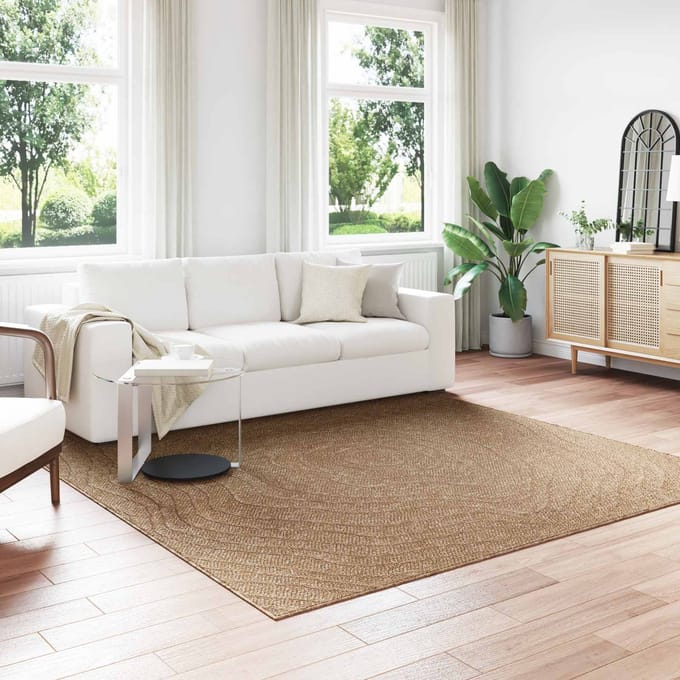 vidaXL - Binnen- - en - buitenkleed - AGIRA - Naturel - 240 - x - 240 - cm - Polyester