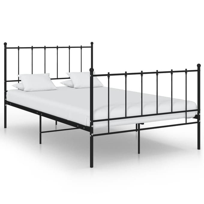 vidaXL - Bedframe - metaal - zwart - 120x200 - cm