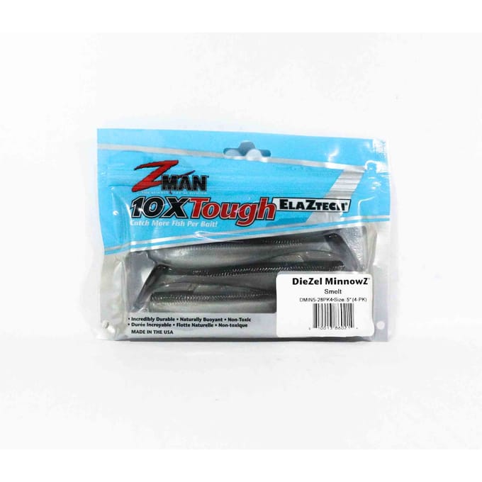 Zman zacht kunstaas Diezel MinnowZ 5 Inch 4/Pack Smelt (0214)