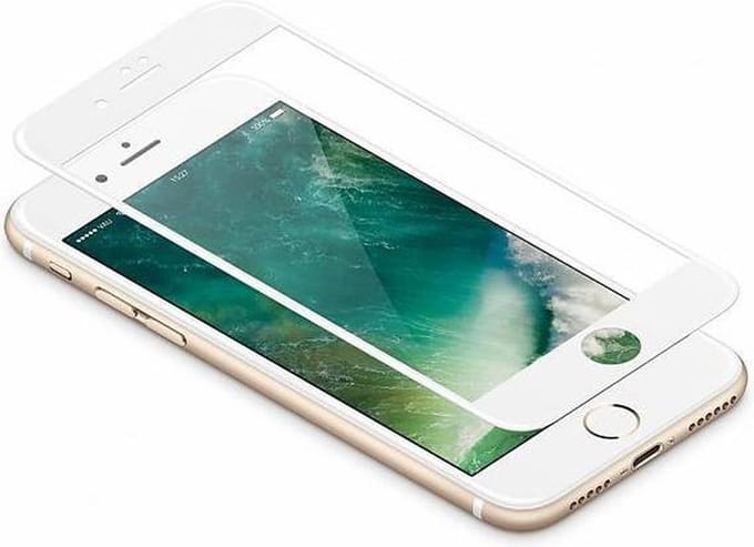 BestCases.nl Wit Apple iPhone 8 Plus Tempered Glass Screen Protector
