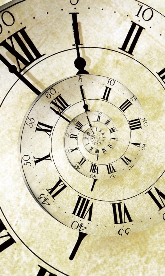 Fotobehang - Spiral Clock 150x250cm - Vliesbehang