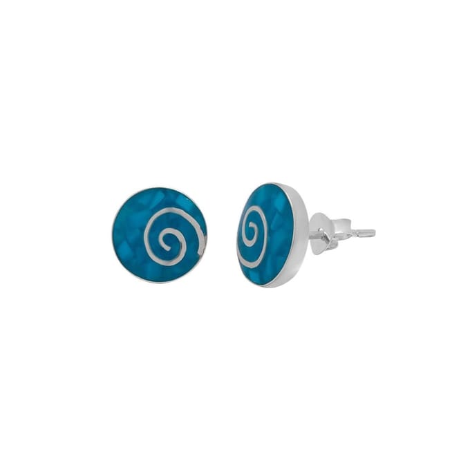 Zilveren oorstekers - spiraal design - 37 mm