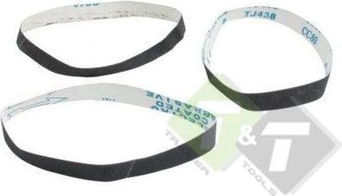 Schuurband, 10mm x 600mm, 3 stuks, 60, 80 en 120 Grit