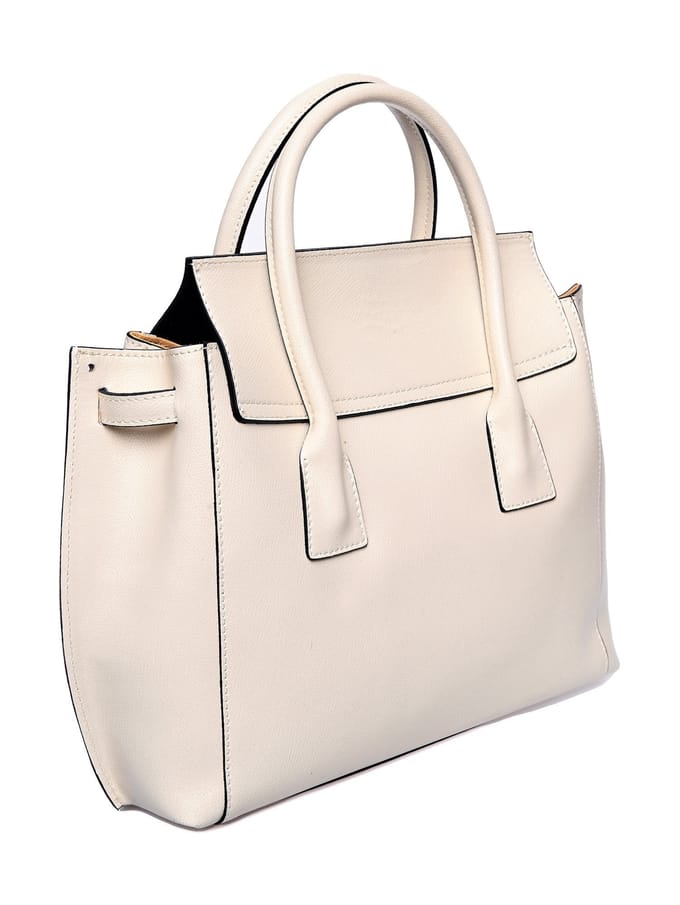 Luisa Vannini Beige Rundleer Tas