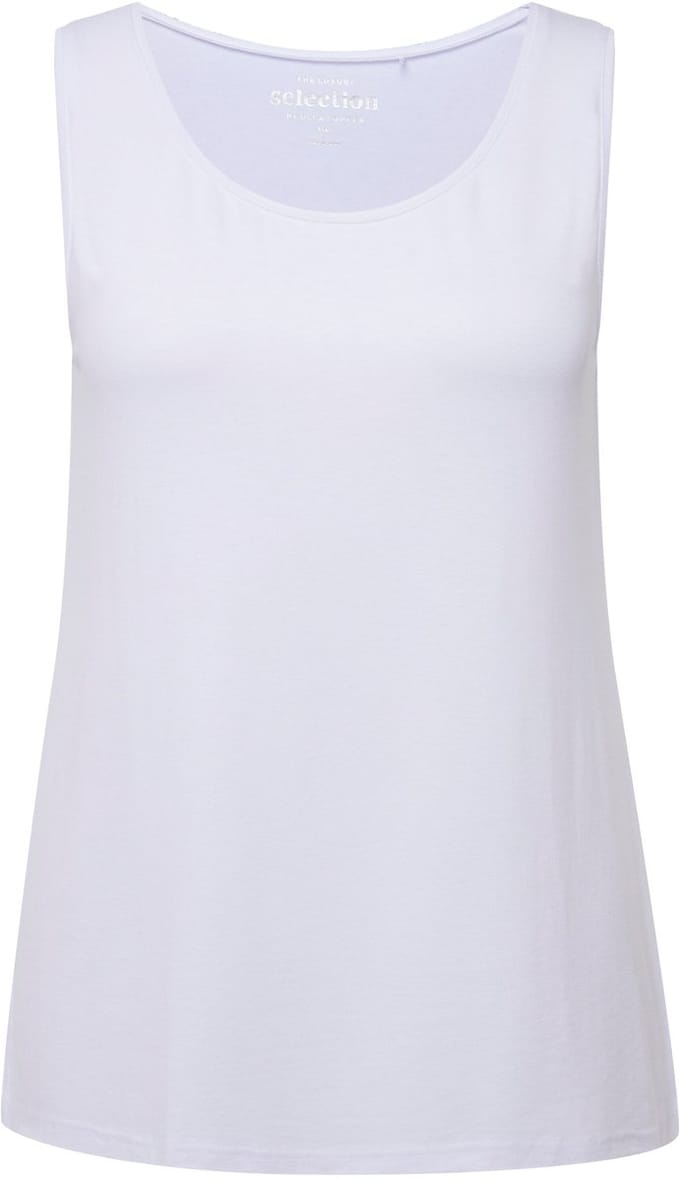 Ulla Popken - Dames - top stretch zijsplitten crêpe kwaliteit selection - Klassiek wit - Maat 54+