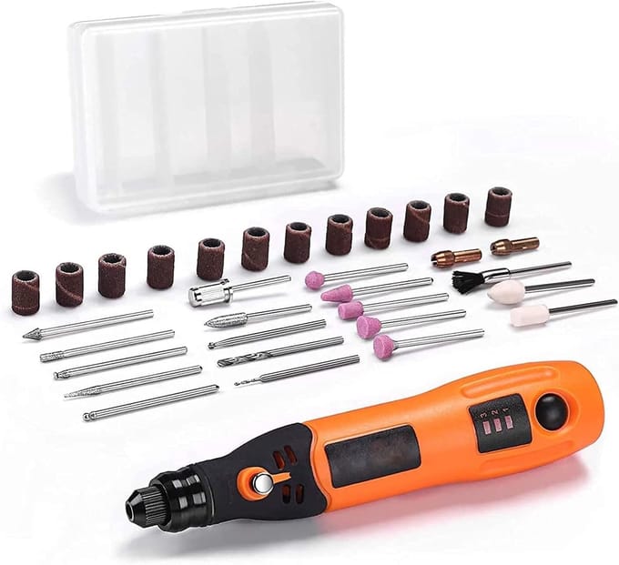 Draadloos Multitool Set met 3 Variabele Toerentallen en 31 Accessoires voor Schuren en Frezen