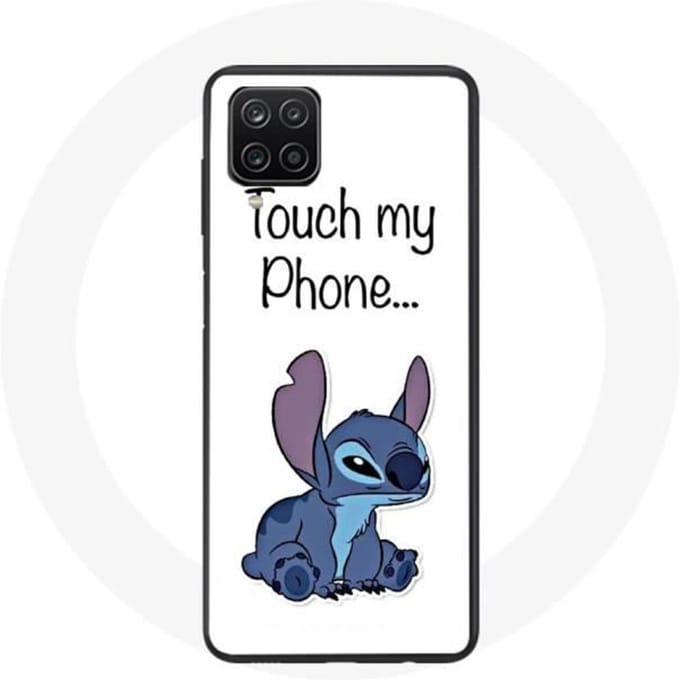 Samsung Galaxy A12 hoesje Lilo en Stitch schattige witte achtergrond wit