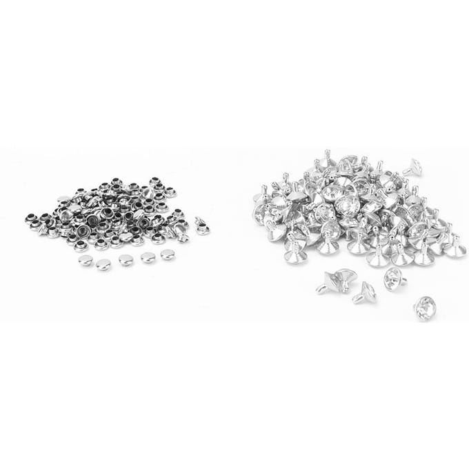 Stof Kristal Inleg Snelle Klinknagels 12mm Spots Studs Dop voor DIY Leer Ambacht Decoratie(#2) white