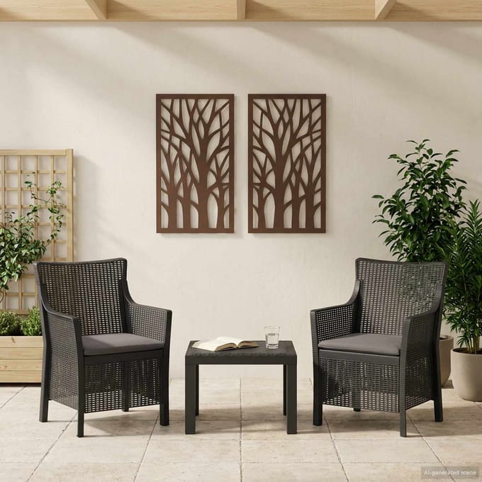 vidaXL - Lounge - Set - 3 - st - Antracietkleurig - PP