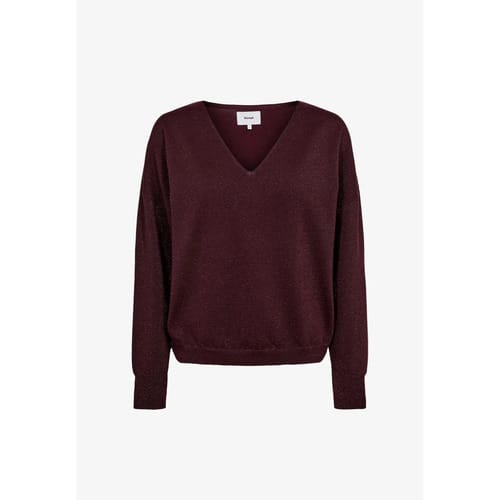 Nümph 707060 nudayletta lurex v-neck pullover fig