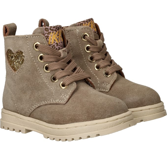 IK-KE Veterboots - Meisjes - Beige - Maat:21