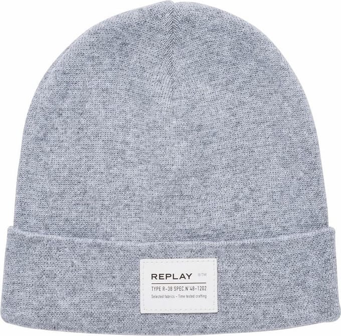 REPLAY Dop Beanie + Scarf Set Grey Melange Grijs