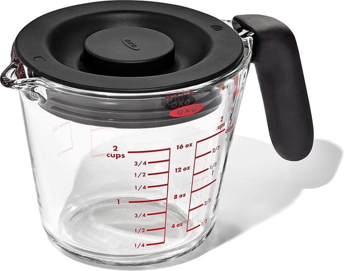 OXO - Maatbeker met deksel glas, 500 ml
