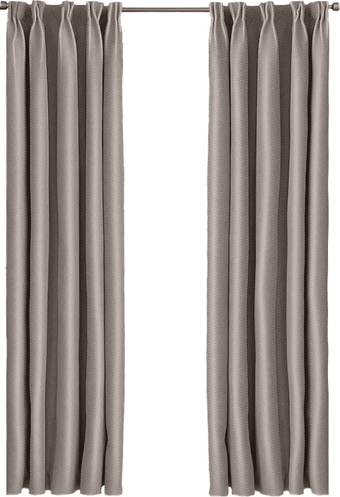 Larson - Luxe hotel blackout gordijn - met ringen - 1.5m x 2.5m - Lichtgrijs - 2 stuks