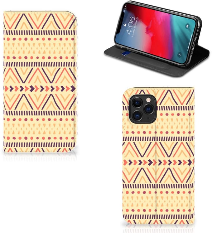 Apple iPhone 11 Pro Hoesje met Magneet Aztec Yellow