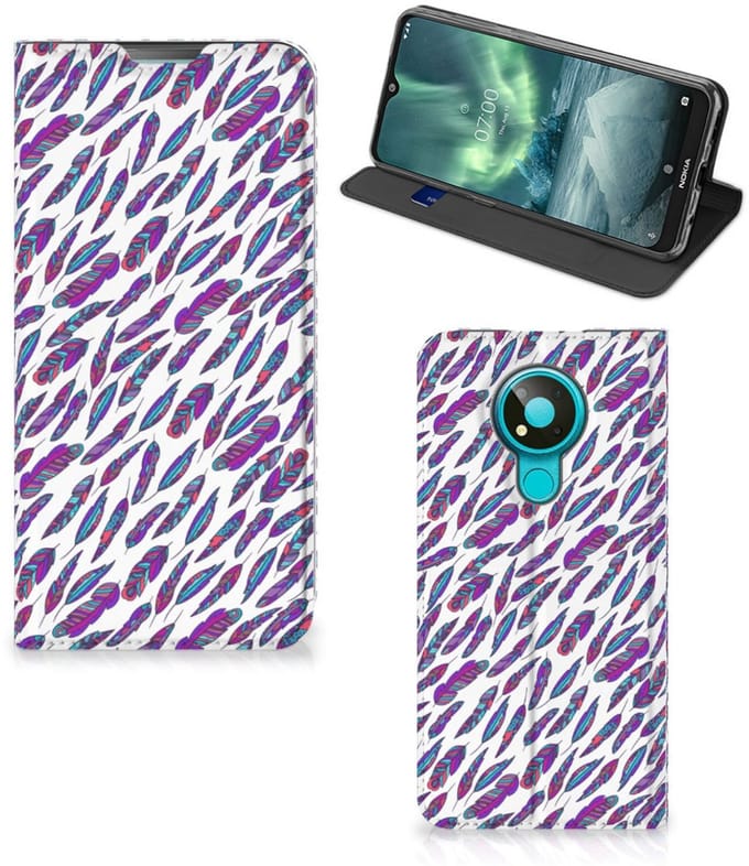 Nokia 3.4 Hoesje met Magneet Feathers Color