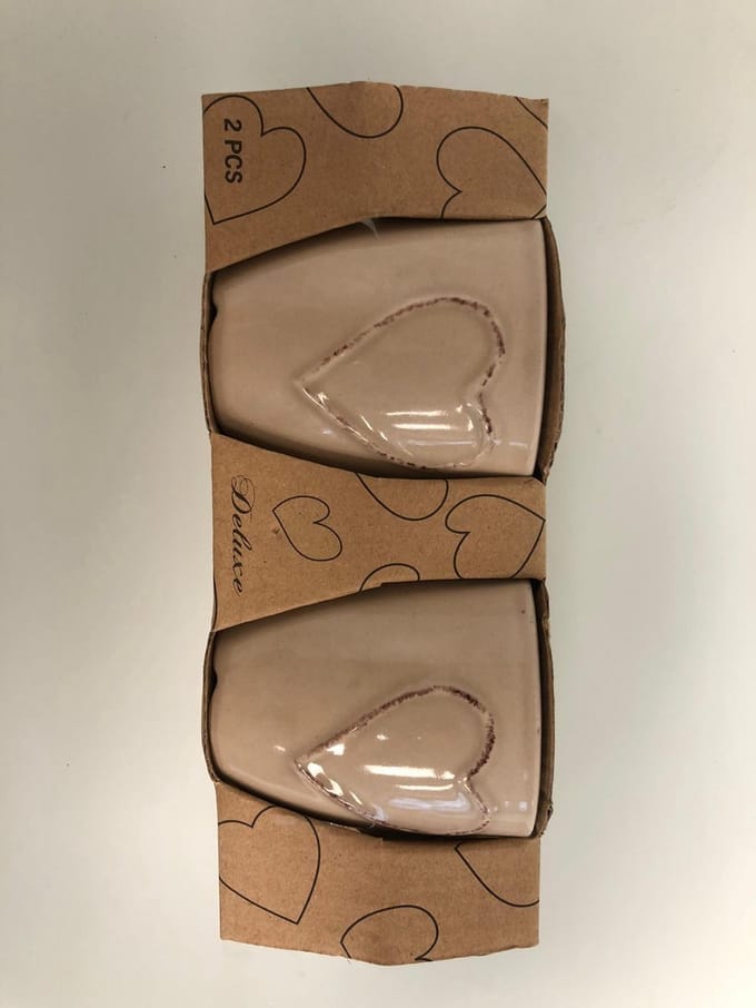 Beker150ml met hartje Set 2 stuks