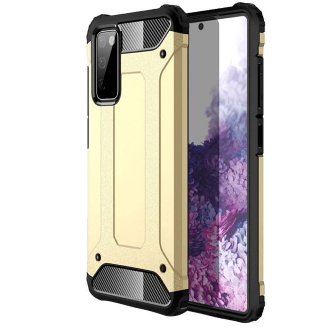 CaseBody Samsung Galaxy S20 Shockproof Hoesje Steel Armor Goud