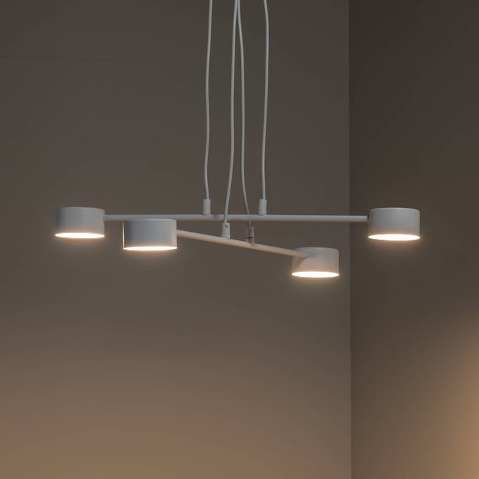 EMIBIG LIGHTING Hanglamp Modus 4, staal, 4-lamps, GX 53, wit