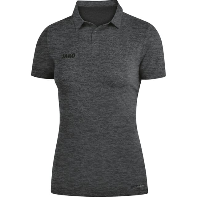 Jako Premium Basics Polo Dames - Antraciet Gemeleerd | Maat: 40