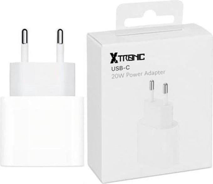 Xtronic Oplaadstekker 20W USB-C - Power Adapter oplader - Wit - Geschikt voor Lightning - USB-C Lader - Snellader