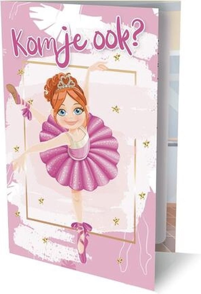 Uitnodigingskaarten - Ballerina - 6st.