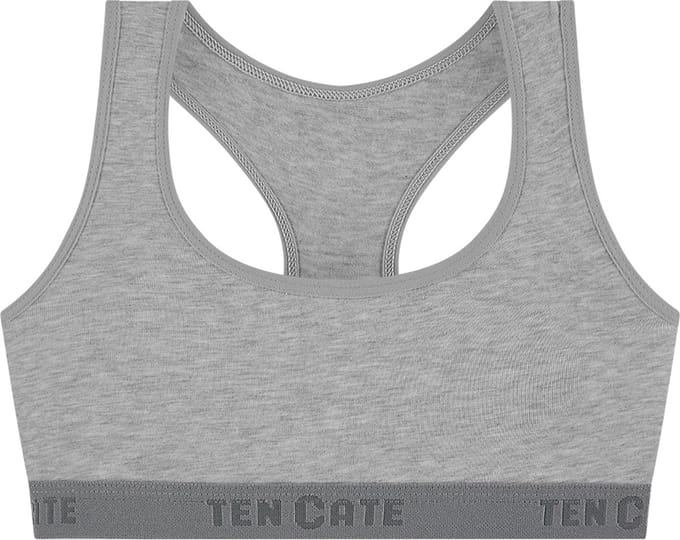 Ten Cate Basics bh top racerback grey melange voor Meisjes | Maat 134/140