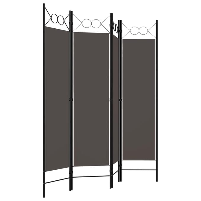 vidaXL - Kamerscherm - met - 4 - panelen - 160x180 - cm - antraciet