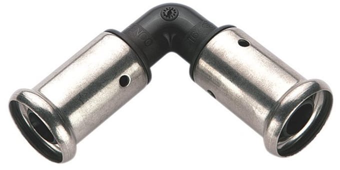 Henco pers kniekoppeling 90deg 26mm