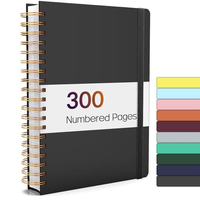 A4 gestreept notitieboek met 300 genummerde vellen - 100 g/m² papier, harde kaft