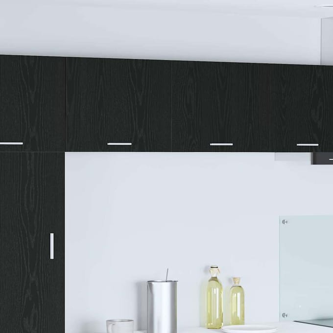 vidaXL - Hangkast - 2 - st - Zwart - Eiken - en - Wit - Bewerkt - hout