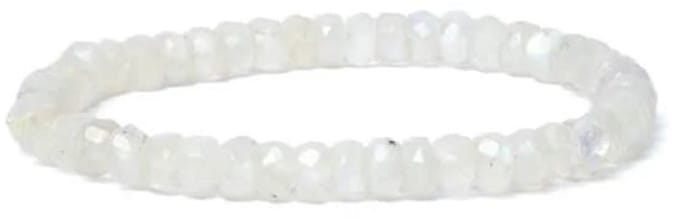 Armband regenboog maansteen facet AA kwaliteit elastisch