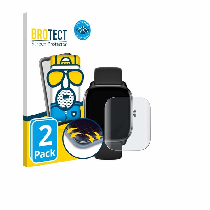 BROTECT - Screenprotector voor Sector Smartwatch S-07 - Folie Beschermfolie matte volledig dekking 2 Stuks