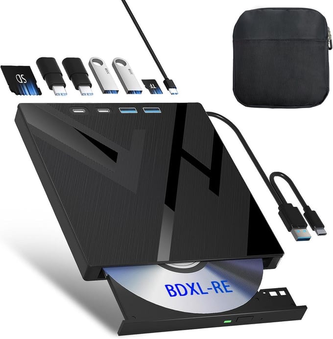 Externe Blu Ray Drive - Optische Brander - PC Data Opslag - 7-in-1 Functionaliteit - USB 3.0 Type-C