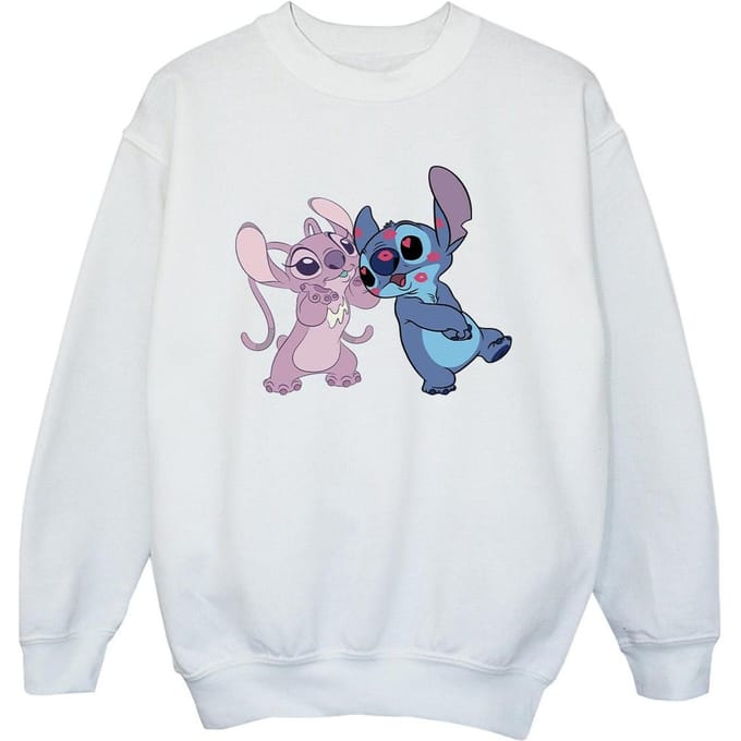 Disney Meisjes Lilo & Stitch Kusjes Sweatshirt (Wit)