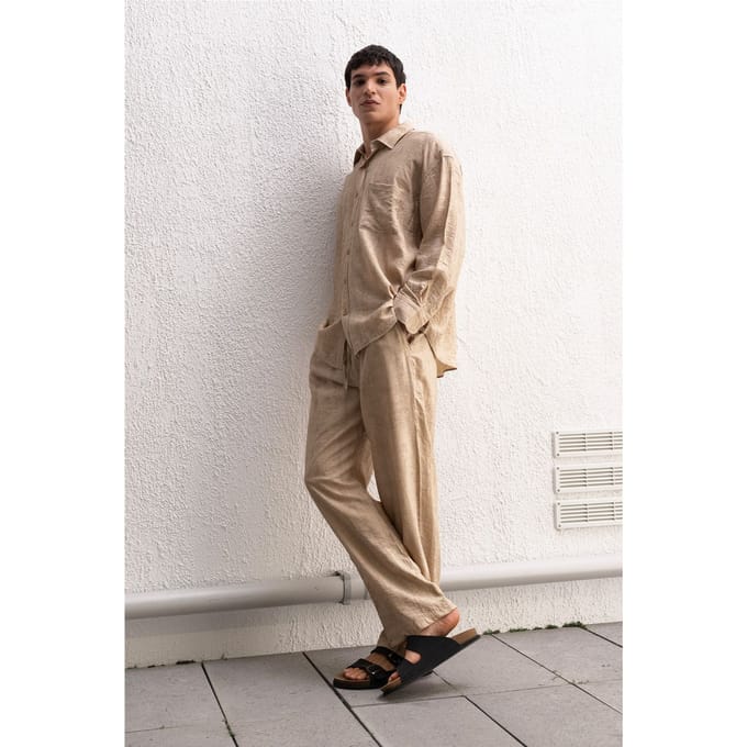 Heren Relaxed Fit Lange Mouwen Shirt