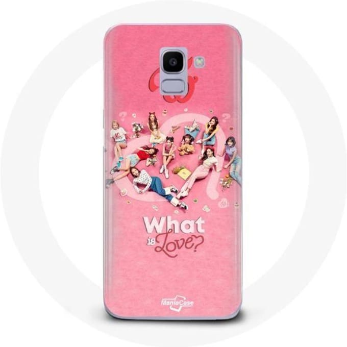 Coque pour Samsung Galaxy A8 2018 TWICE Logo Rouge Affiche What Is Love