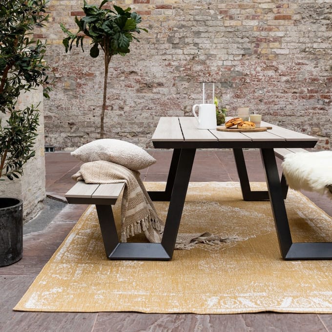 Buitenkleed sage - Geel/Okergeel - dubbelzijdig - EVA Interior - 200 x 290 cm - (L)