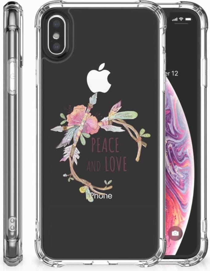 Apple iPhone Xs Max Stevig Bumper Hoesje Boho Text