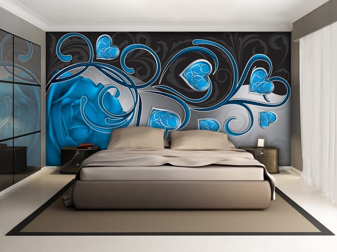 Rose Hearts Abstract Photo Wallcovering