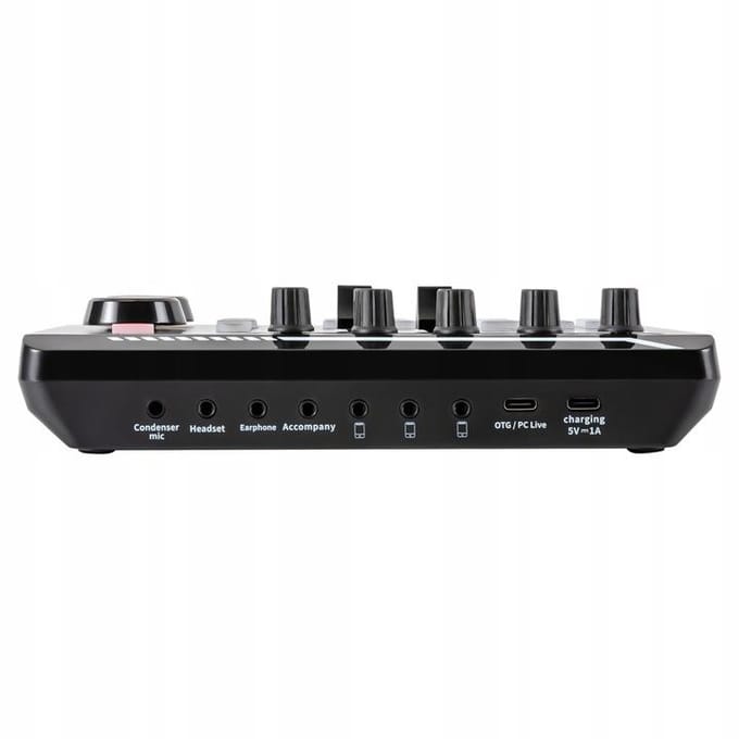 Studiocondensatormicrofoon + geluidskaart mixer statief set