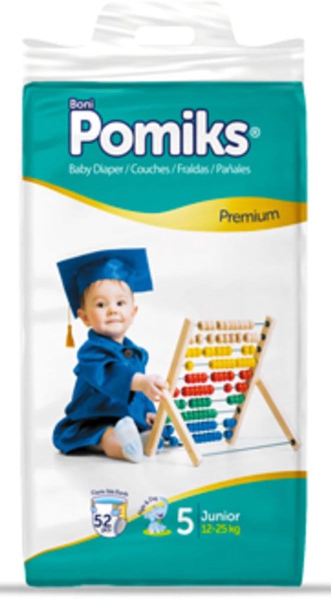 Pomiks Premium Luiers Maat 5 (12-25kg) 52stuks