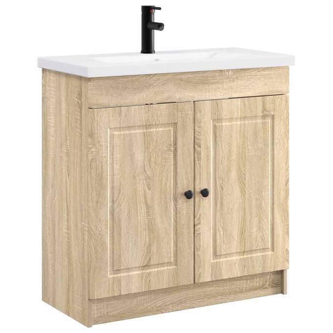 vidaXL - Badkamermeubel - Set - Sonoma - Eiken - 78,5 - x - 37,5 - x - 81 - cm