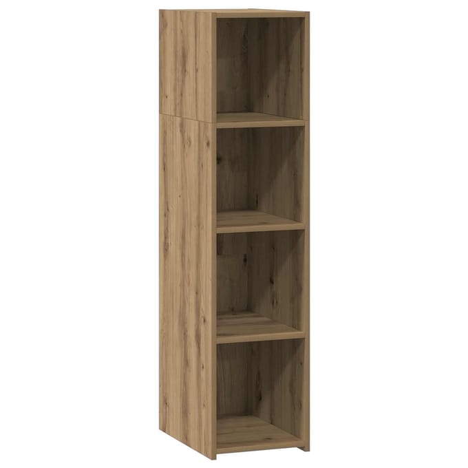 vidaXL - Highboard - Artisanaal - eiken - 30 - x - 41 - x - 124 - cm - Bewerkt - hout