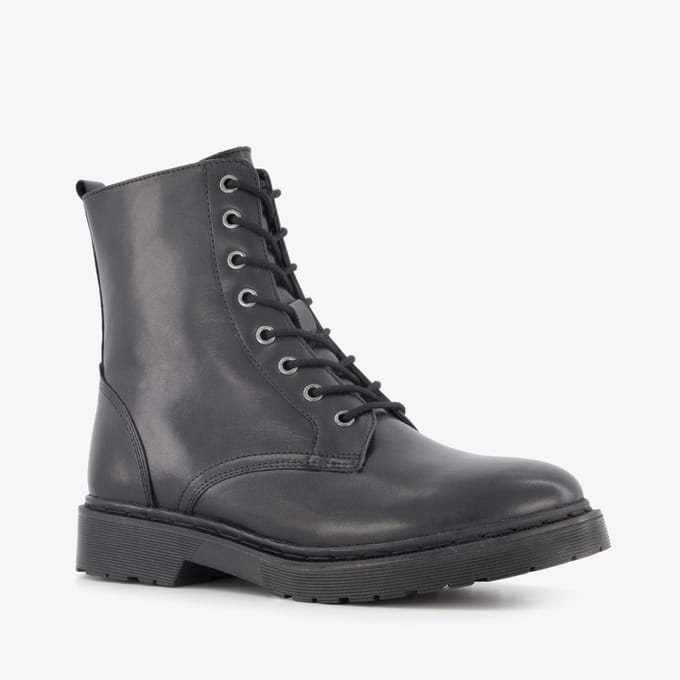 Harper leren dames veterboots zwart - Maat 37