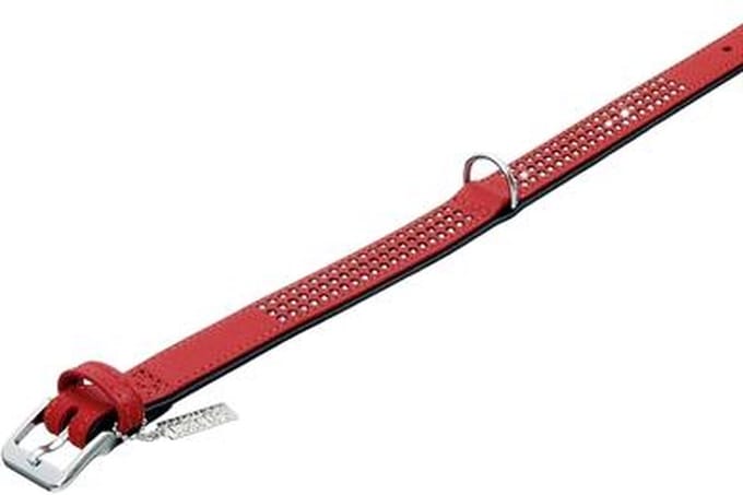 Karlie Vintage Strasshalsband Rood 3 Rijen Steentjes